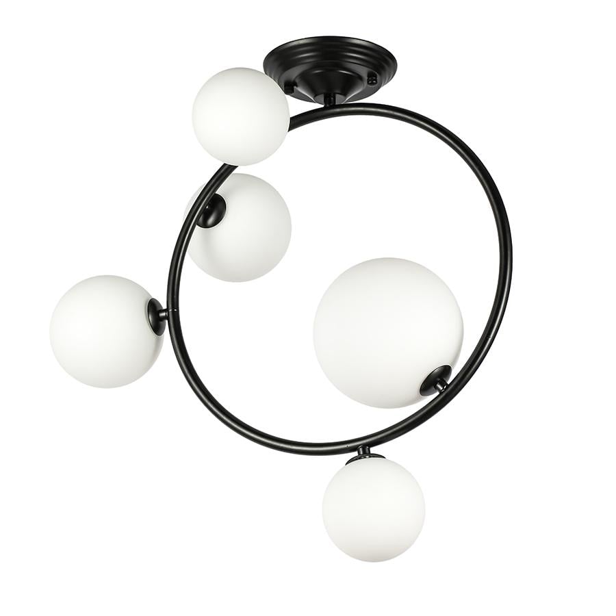 Люстра молекула потолочная Levistella 918LP267-5 BK/WH плафоны белые Черный