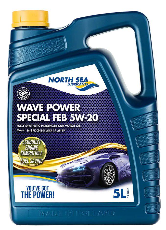 Моторная смазка синтетическая WAVE POWER SPECIAL для легковых автомобилей FEB 5W-20 5 л (27572994) - фото 1 Моторная смазка синтетическая WAVE POWER SPECIAL для легковых автомобилей FEB 5W-20 5 л (27572994) - фото 1