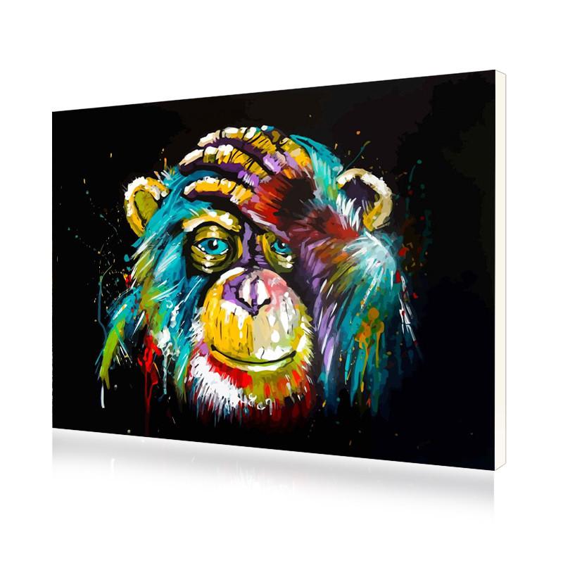 Картина по номерам Lesko PH-9215 "Радужный шимпанзе"