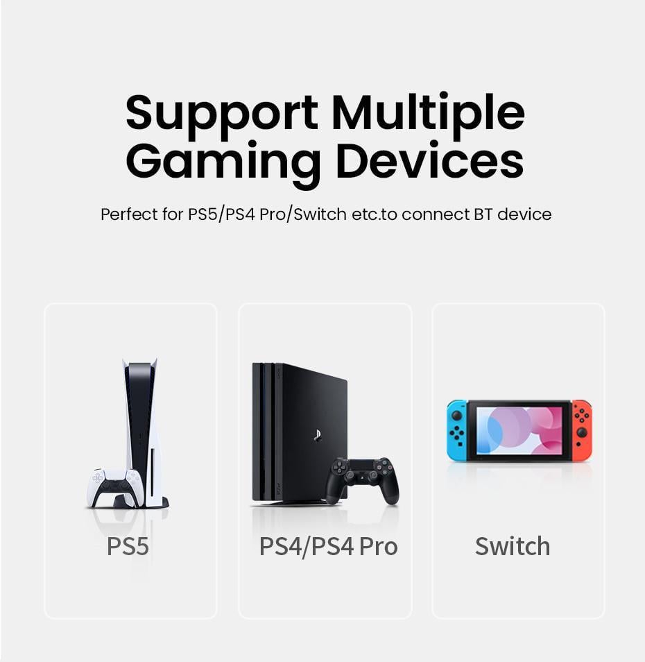 Адаптер UGREEN Bluetooth 5.0 передавач USB для PS4/4 Pro/5/Nintedo Switch/PlayStation Чорний (10928) - фото 11