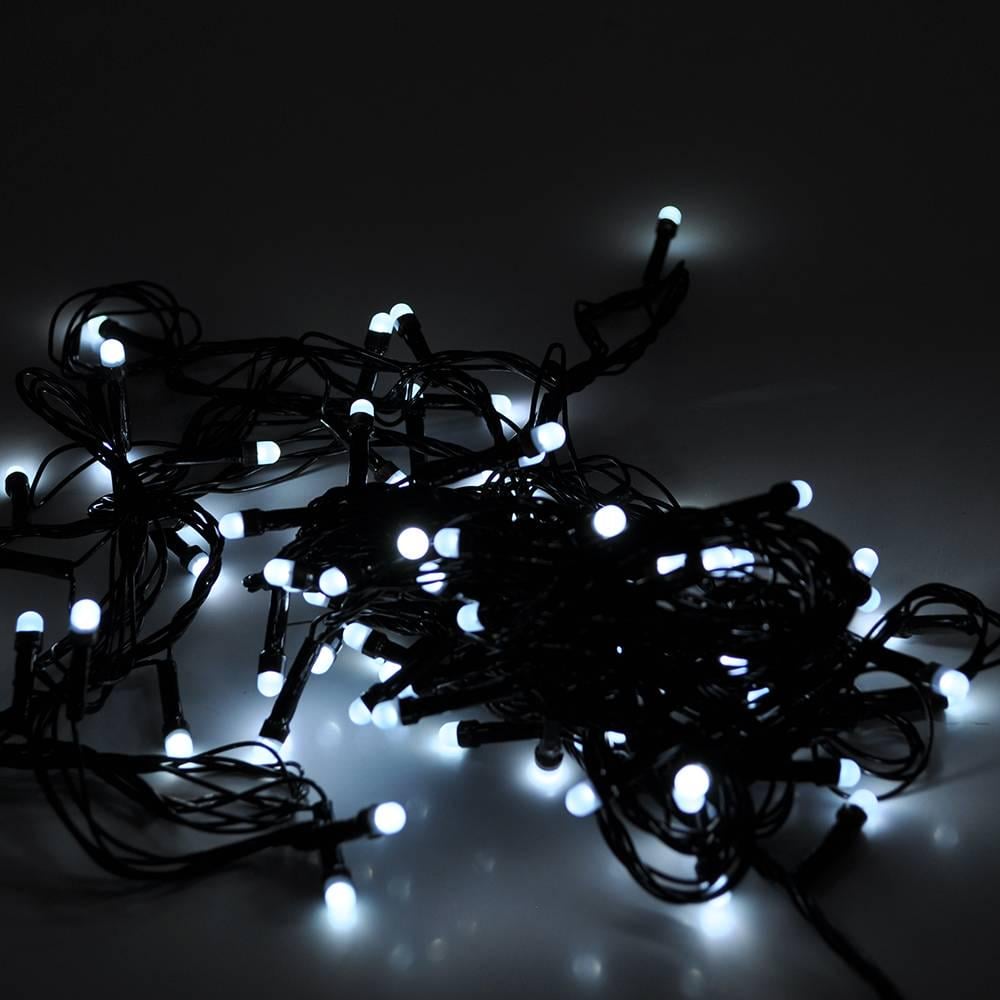 Гірлянди 100 LED Свічка 8 режимів 5 м чорна ізоляція White