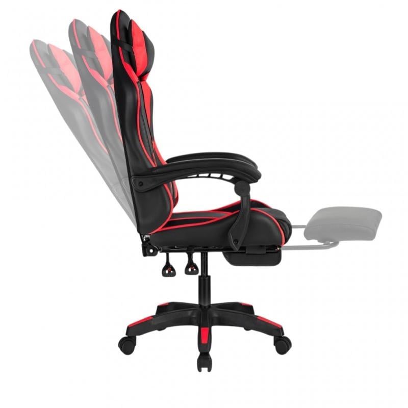 Геймерське крісло з підставкою для ніг STRIKER ONE для підлітків та дорослих Червоний (17430) - фото 3