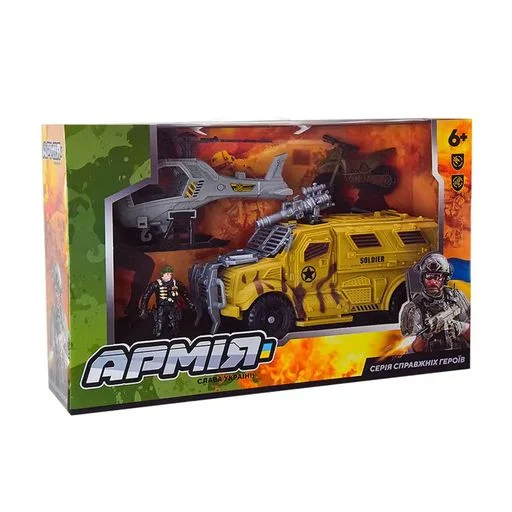 Дитячий набір військового транспорту Iblock BL2314 Армія з фігуркою