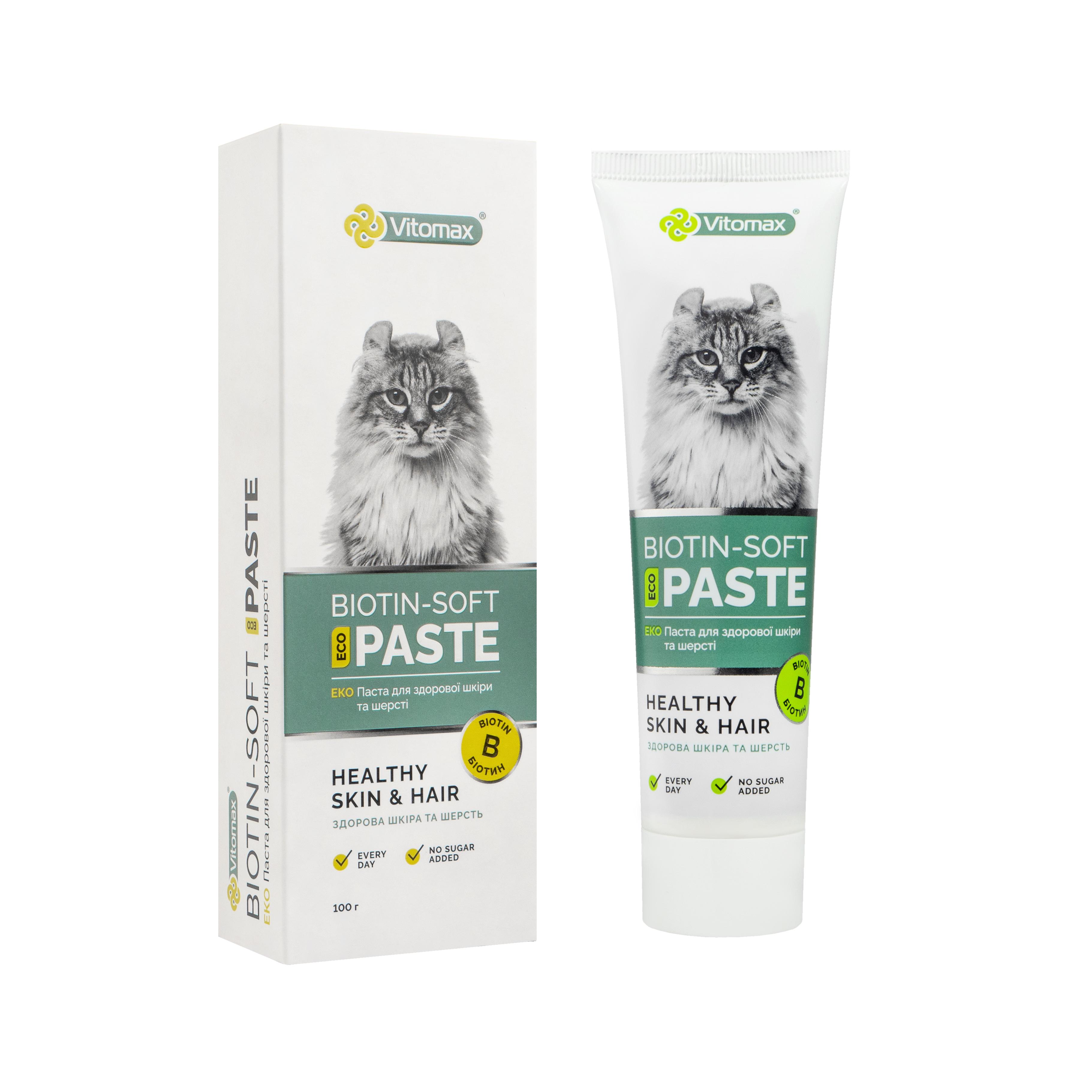 Еко-паста Vitomax Для здорової шкіри та шерсті у котів 100 г (00-00024019)