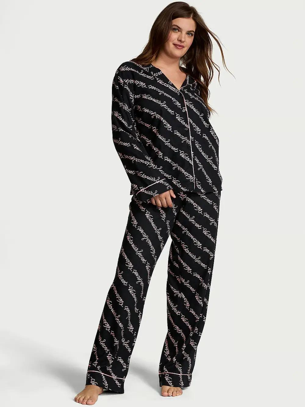 Піжама фланель сорочка/штани Victoria's Secret Flannel Long Pajama Set R XS Чорний (26914657) - фото 1 Піжама фланель сорочка/штани Victoria's Secret Flannel Long Pajama Set R XS Чорний (26914657) - фото 1