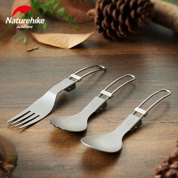 Вилка складная Naturehike Titanium spoon NH19C001-J Серый - фото 4