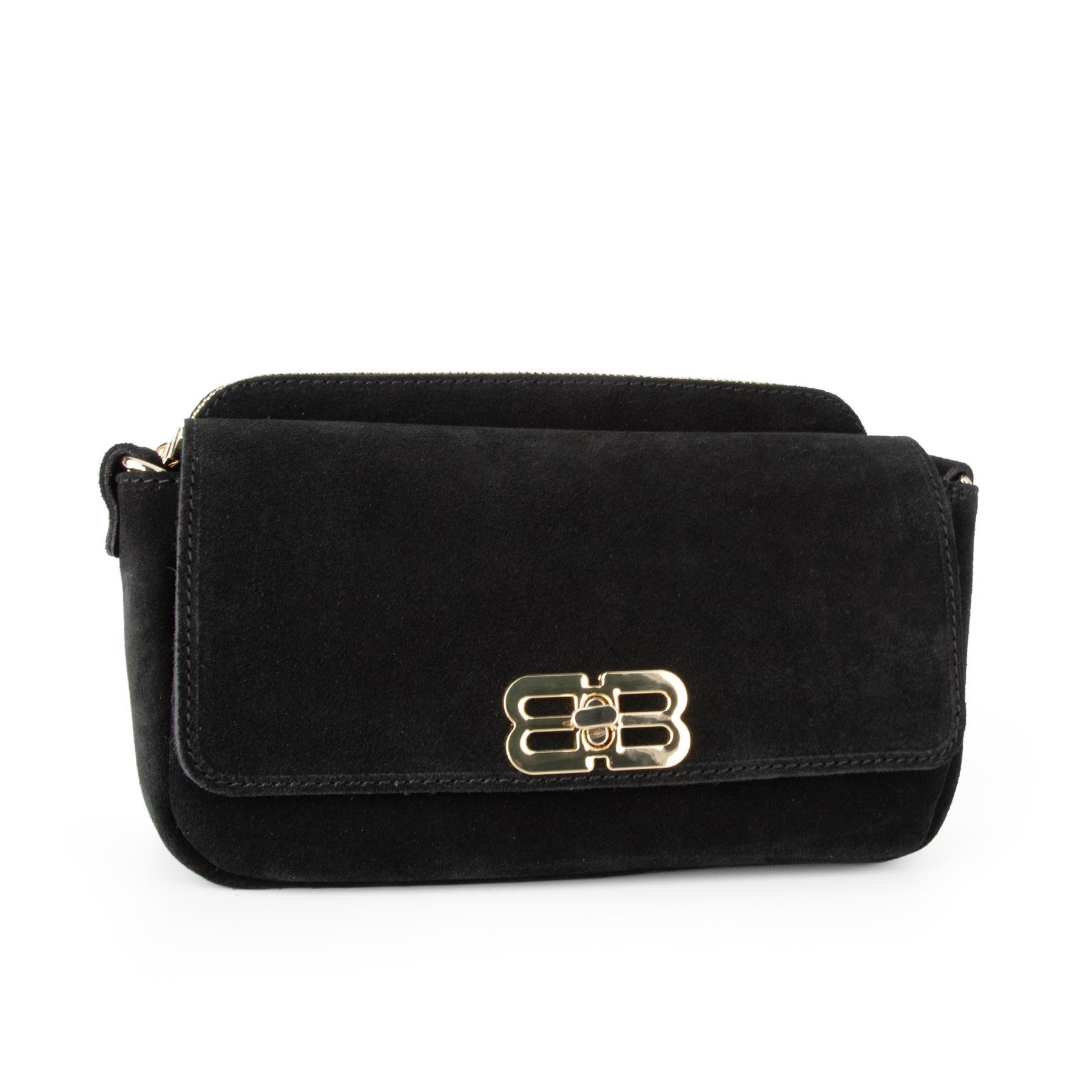 Женская сумка замшевая Virginia Conti 04042 на два отделения Черный (2765099684)