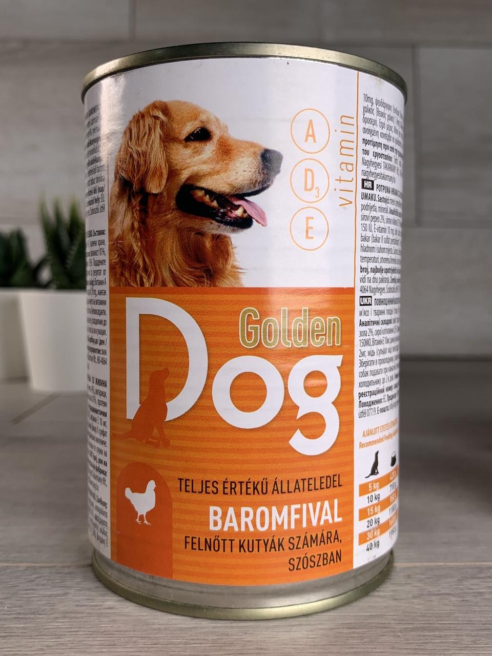 Корм консервированный для собак Golden Dog Baromfival Курица 1,240 кг (1754804757)