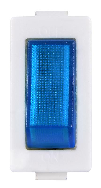 Переключатель АСКО-Укрем KCD3-101N-13 BL/WH 1 клавиша 1NO с подсветкой 28 мм 220 V Cиний неон (A0140040040) - фото 2