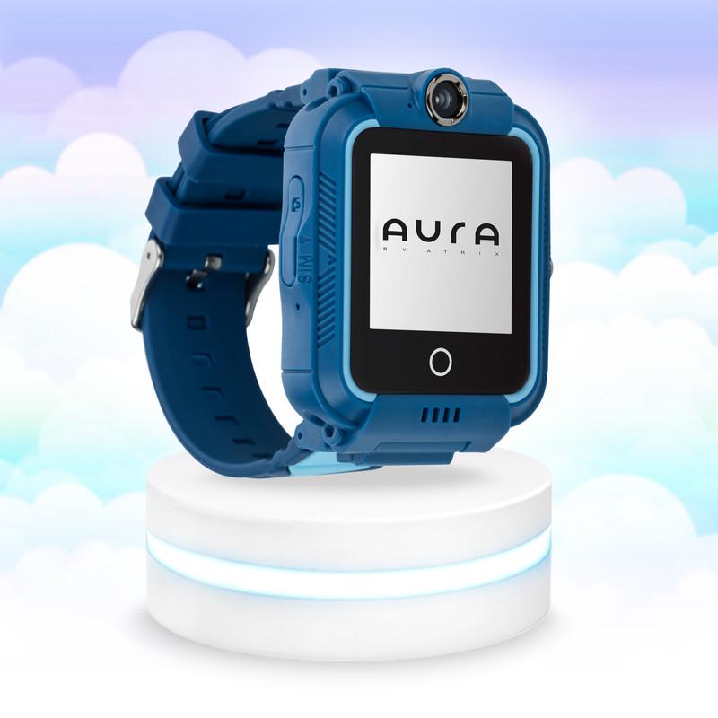 Смарт-часы детские AURA A400 4G Tracker/Wi-fi Blue - фото 4