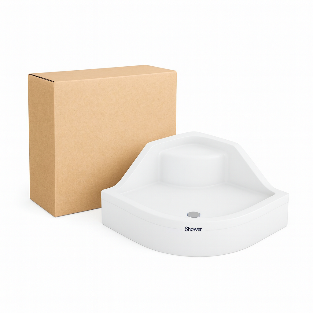 Душевой поддон Shower MILET с сиденьем полукруглый акриловый 90x90x18/45 см (С15351)