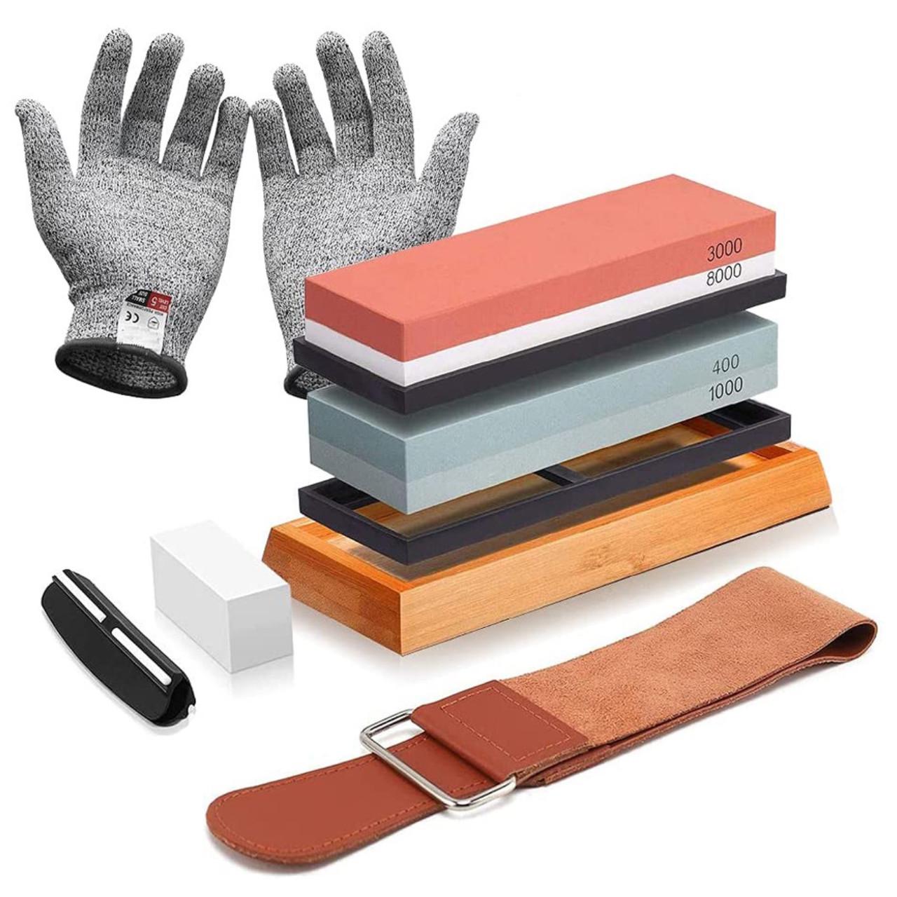 Набор для заточки ножей КОРУНД PROFI-6 с бамбуковой подставкой #400/#1000; #3000/#8000 (1697180941) Набор для заточки ножей КОРУНД PROFI-6 с бамбуковой подставкой #400/#1000; #3000/#8000 (1697180941)