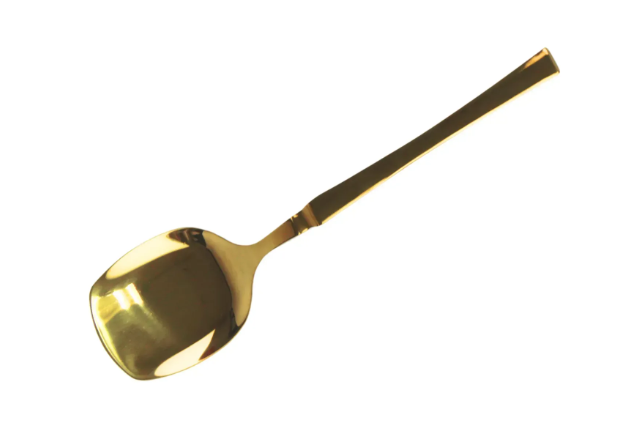 Лопатка кухонная из нержавеющей стали 25 см Золотой - фото 2
