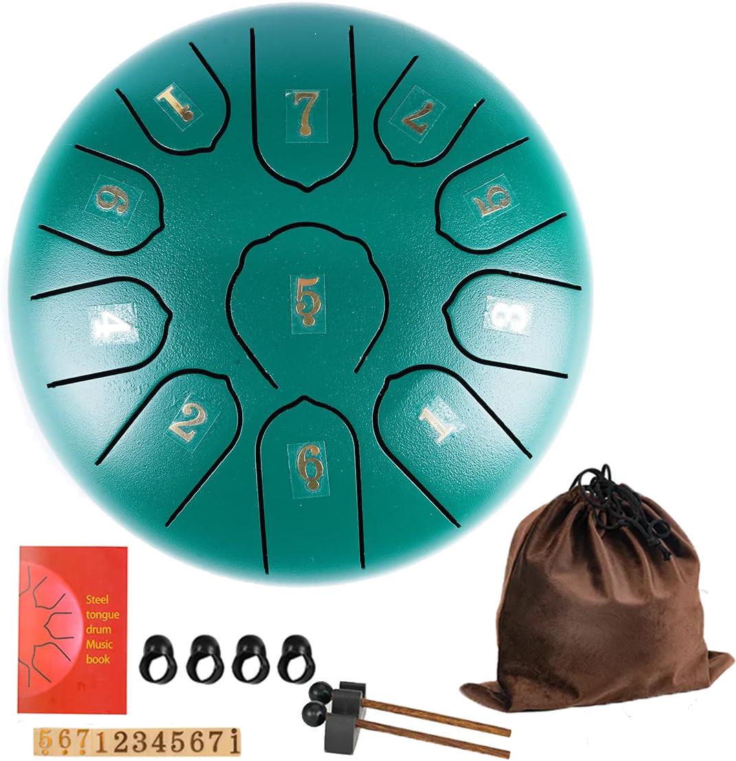 Глюкофон ручной Tongue Drum на 11 нот 16 см Green (2377735754) Глюкофон ручной Tongue Drum на 11 нот 16 см Green (2377735754)