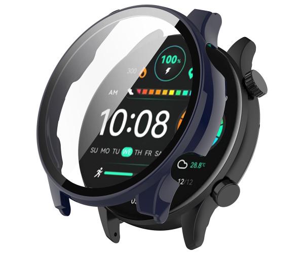 Чохол із захисним склом Protective Cover with Glass для Haylou Solar Plus RT3 LS16 Синій