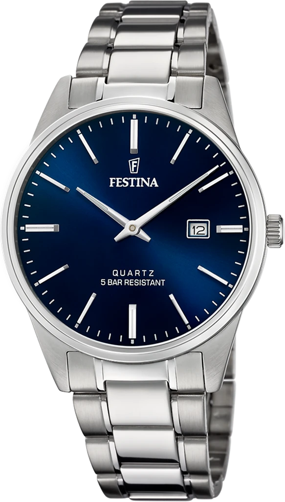 Наручные часы мужские Festina F20511/3 Classics со стальным корпусом WR 50 м и синим циферблатом Наручные часы мужские Festina F20511/3 Classics со стальным корпусом WR 50 м и синим циферблатом