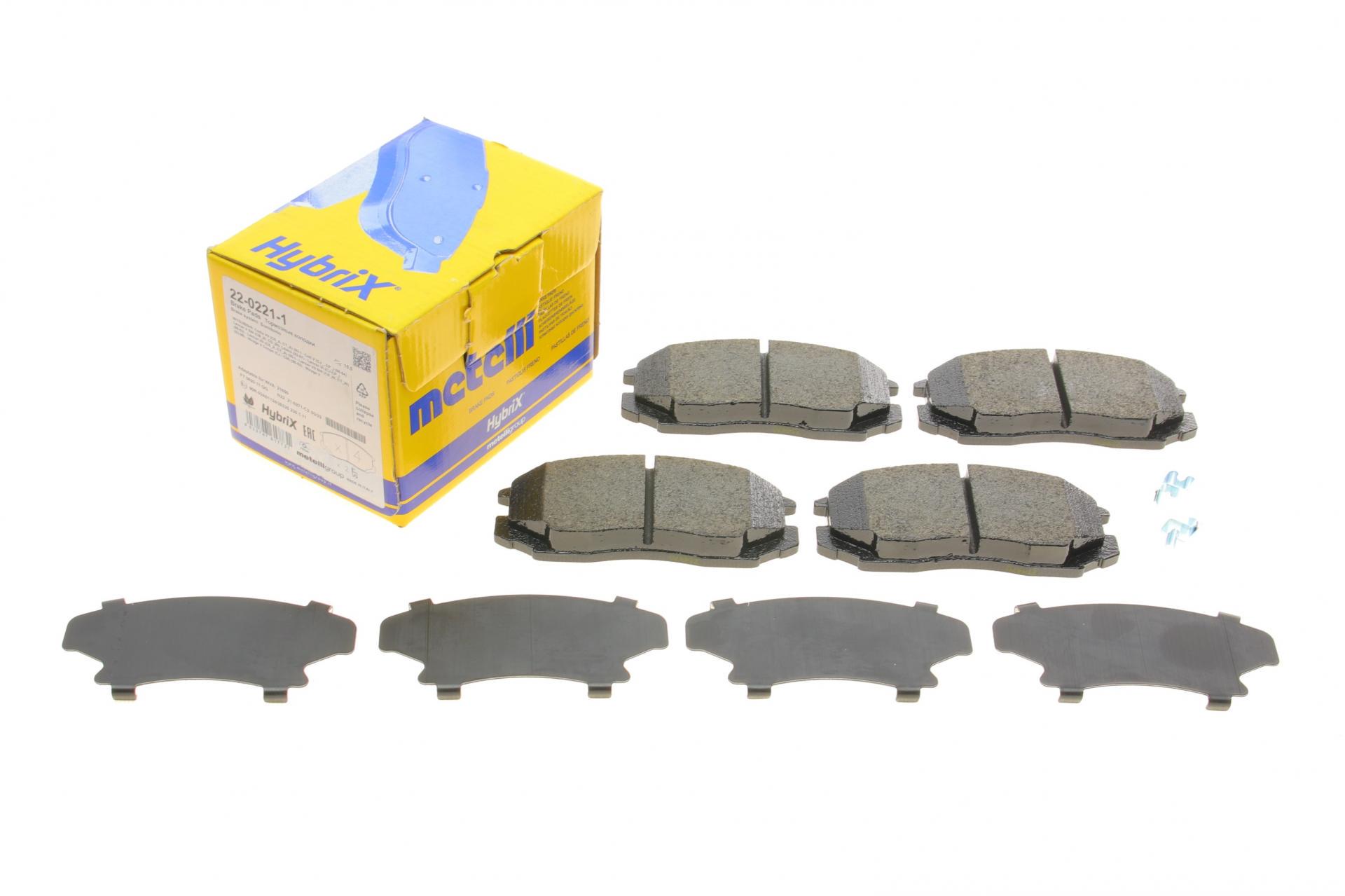 Колодки тормозные передние METELLI для Mitsubishi Colt/Lancer 1.3-1.6/1.8-2.0D 95-03 (22-0221-1)
