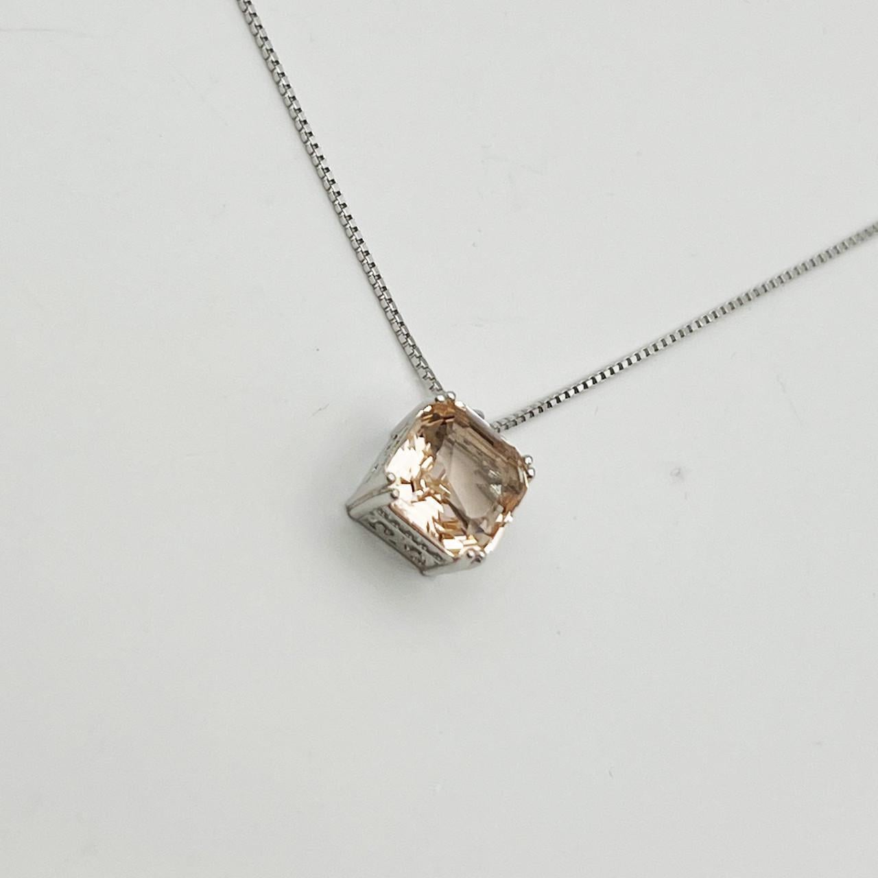 Колье серебряное с морганитом 40-45 3,5 г (2463619550)