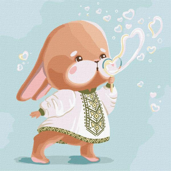 Картина по номерам Зайчик в вышиванке Екатерина Валерьева