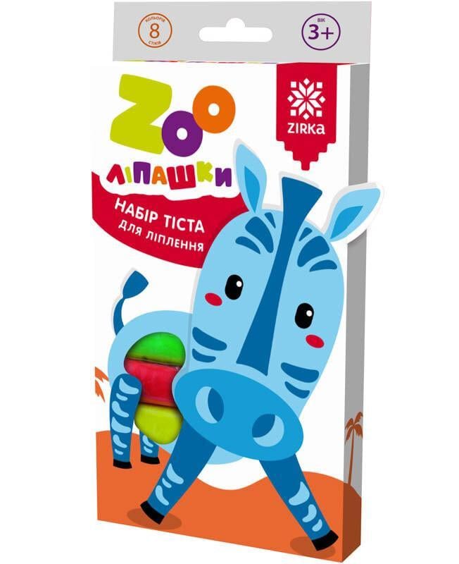 Тісто для ліплення Зірка ZOOлипашки Зебра 140212 8 різнокольорових стиків по 35 г (RLT23566)