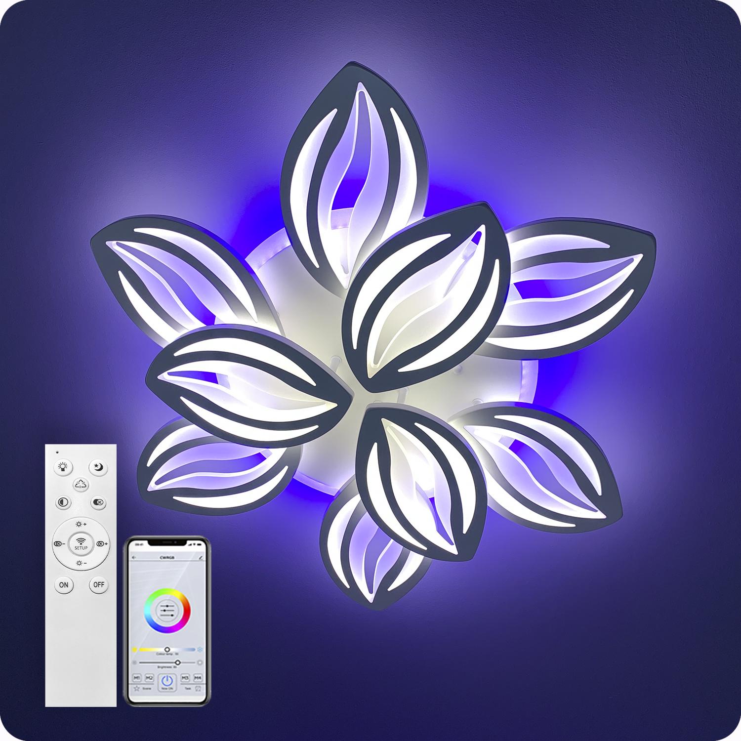 Люстра світлодіодна 517 Light 3color з пультом 180 Вт Білий (01755) - фото 7 Люстра світлодіодна 517 Light 3color з пультом 180 Вт Білий (01755) - фото 7