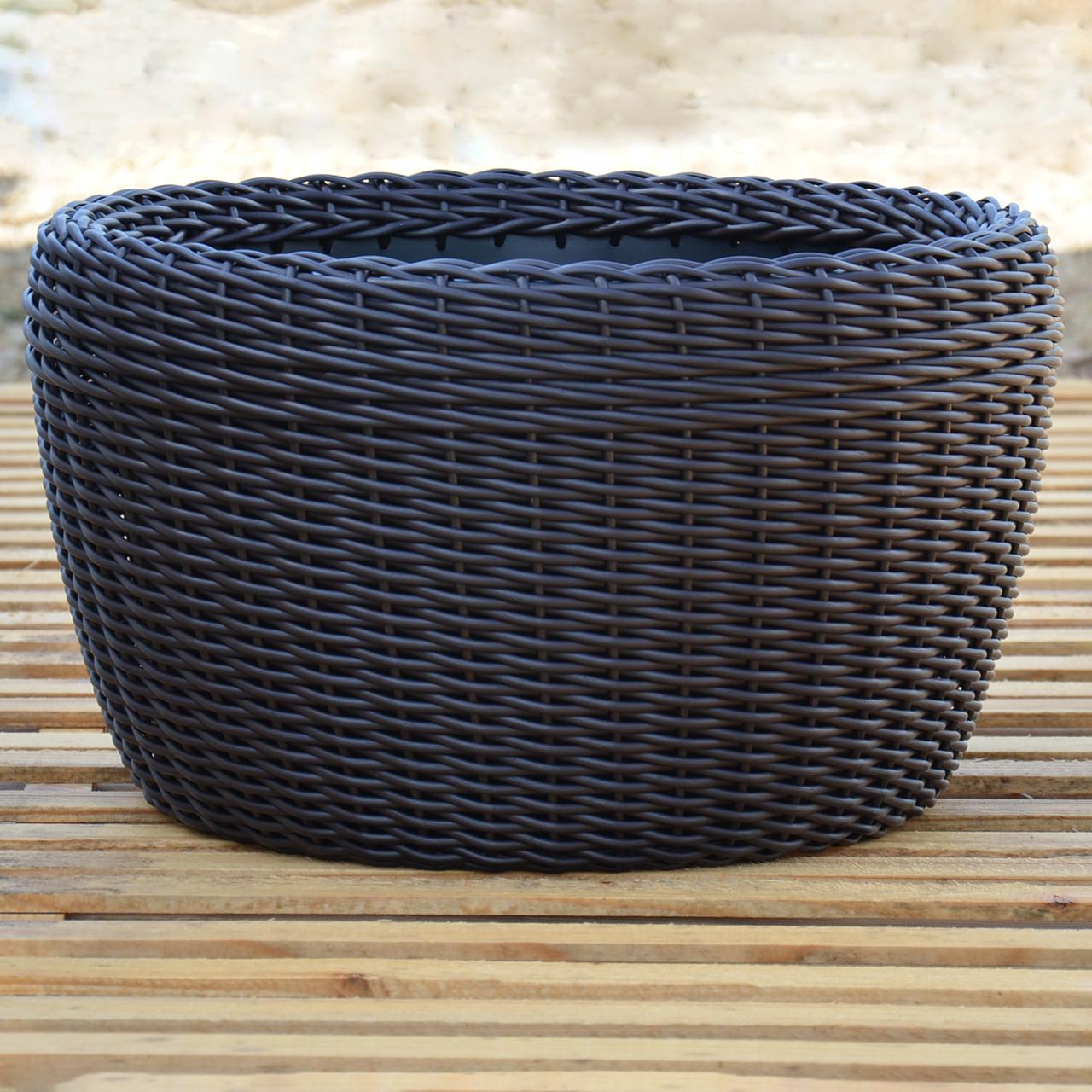 Кашпо велике для рослин та квітів з штучного ротангу/ручної роботи 60 л Венге (12343669) - фото 7 Кашпо велике для рослин та квітів з штучного ротангу/ручної роботи 60 л Венге (12343669) - фото 7