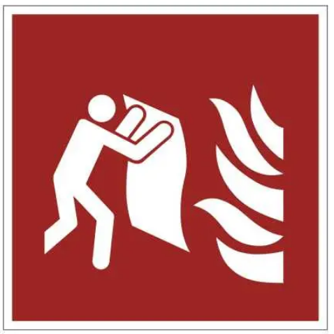 Знак противопожарный Противопожарное покрывало Красный с белым (д-9142)