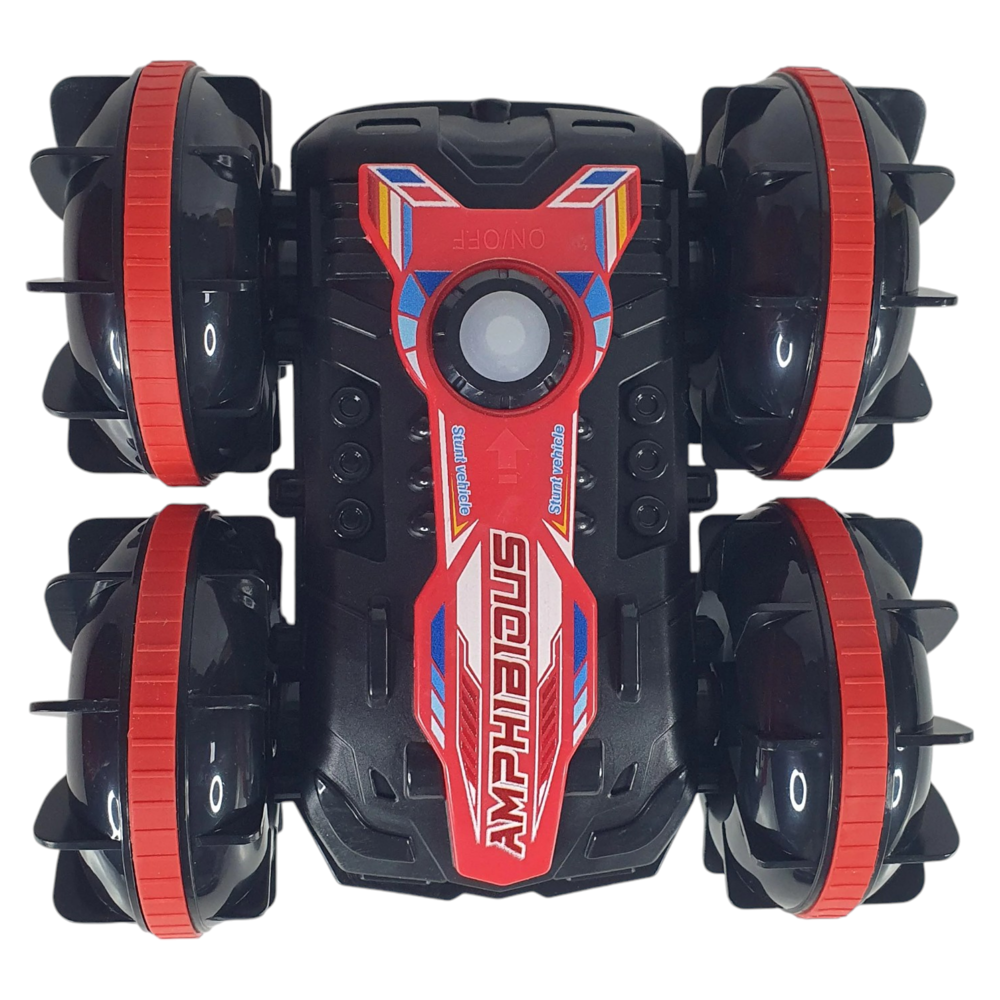 Радиоуправляемый полноприводный автомобиль-амфибия для трюков с пультом Красный (AB-3566-Red)