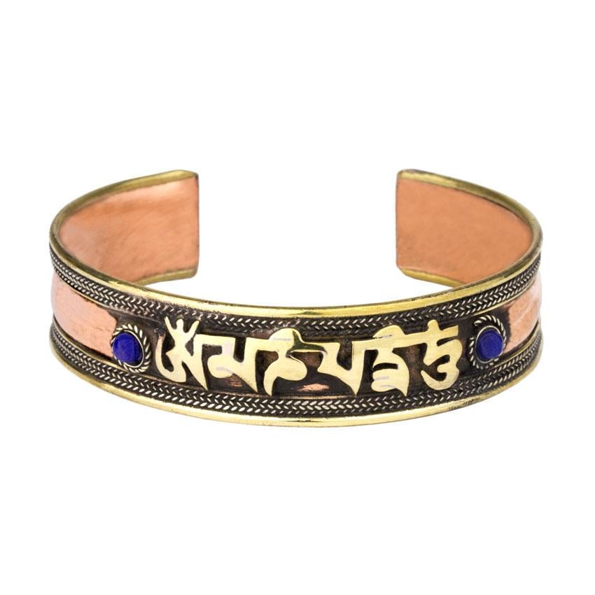 Браслет Mantra Mani Tibet 3 metal 2 синих камня 7х7х1,6 см (27469)