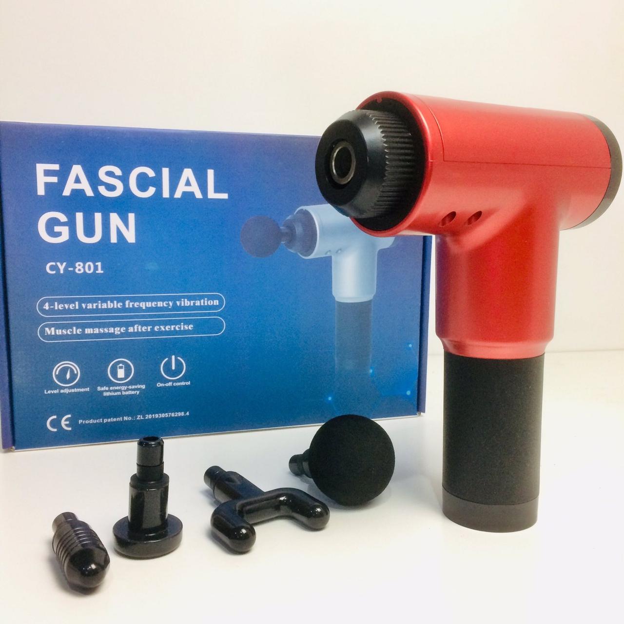 Массажёр Fascial Gun CY 801/ W-09 мышечный 4 насадки - фото 2