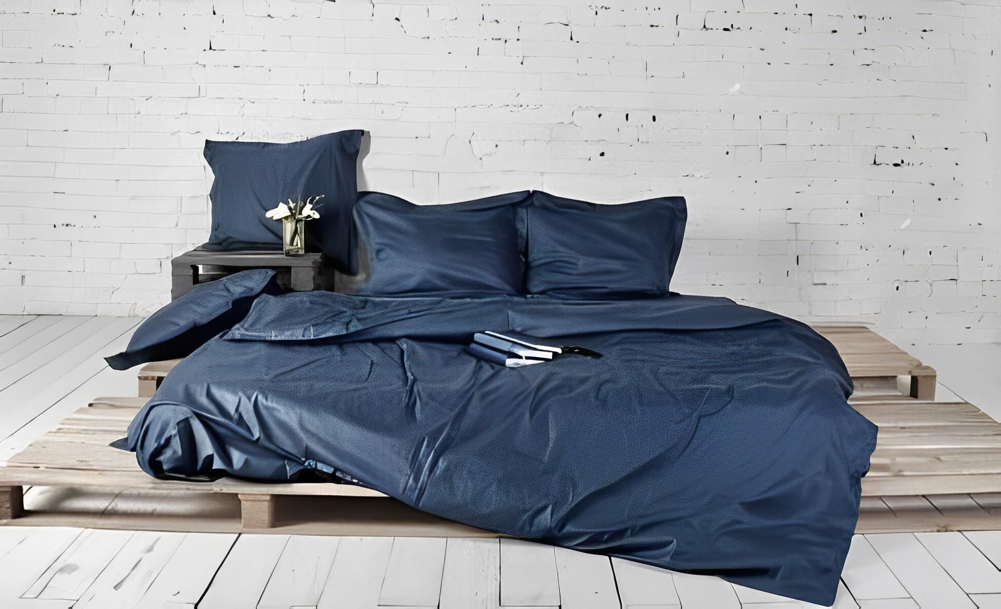 Постельное белье cатин евро Classic Blue (1638277872)