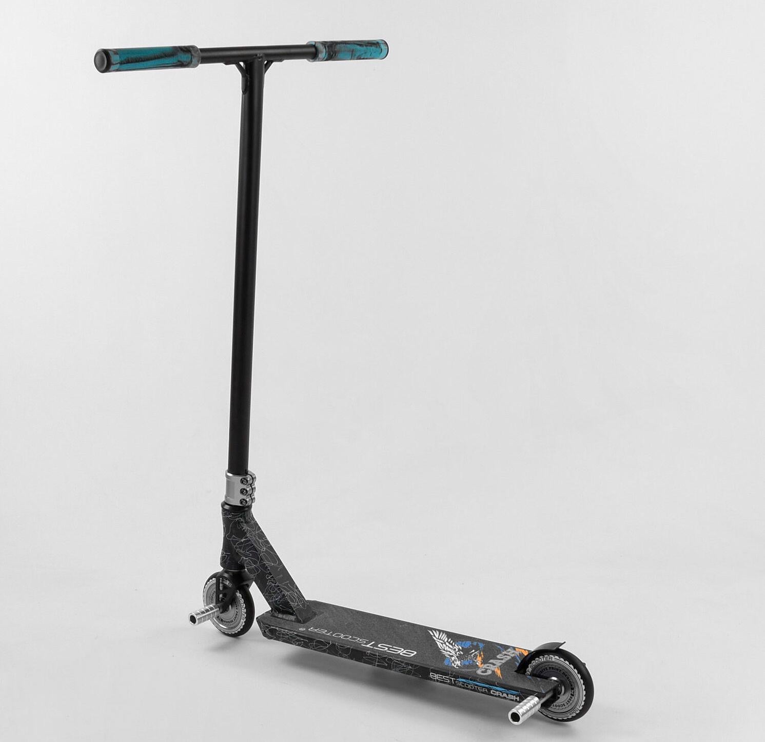 Самокат трюковый Best Scooter BS-37890 Черный с голубым Самокат трюковый Best Scooter BS-37890 Черный с голубым