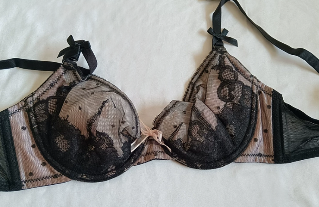 Бюстгальтер мереживом 70B Рожевий з чорним (22-106-1559-70B)