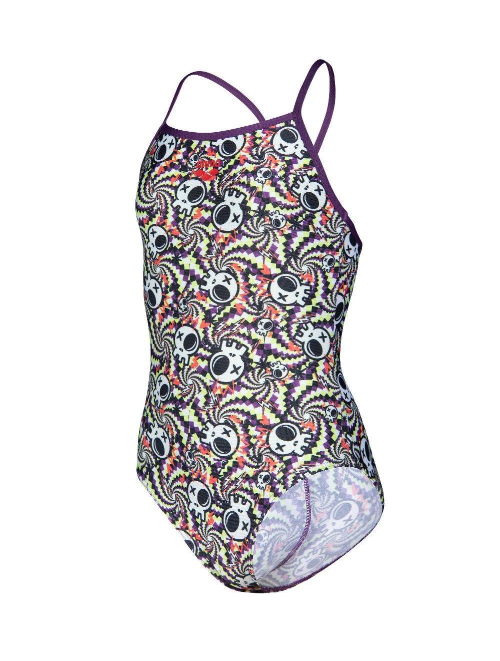 Купальник закрытый для девочек Arena FUN SKULLS SWIMSUIT LIGHTDROP 128 см Разноцветный (010284-590 128)