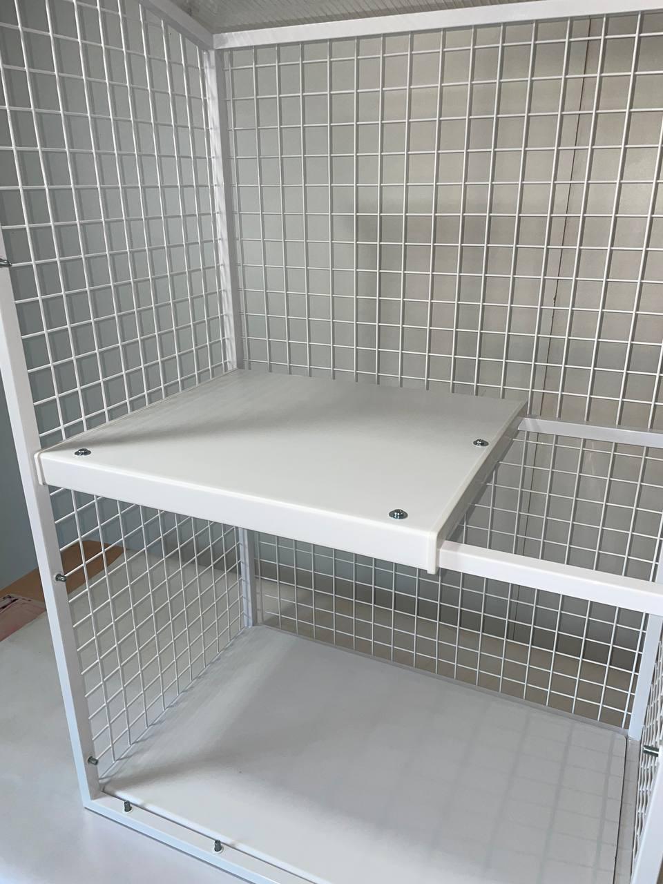 Балкон для котів з одним поверхом прямокутний підвісний 590х420х1250 см Білий (008) - фото 7