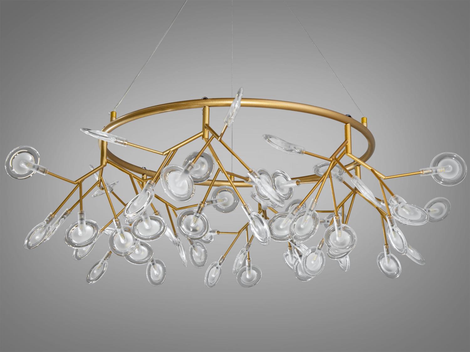 Люстра підвісна Світлячок 54 ламп Золотий (Y887-54C GD) - фото 3