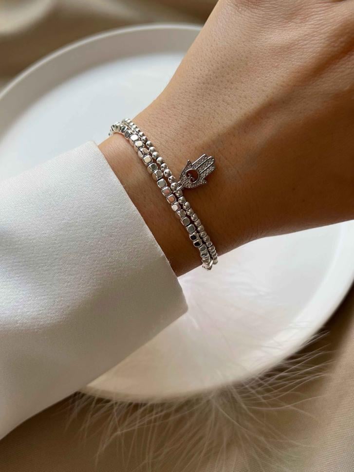 Браслеты парные из гематита (4709)