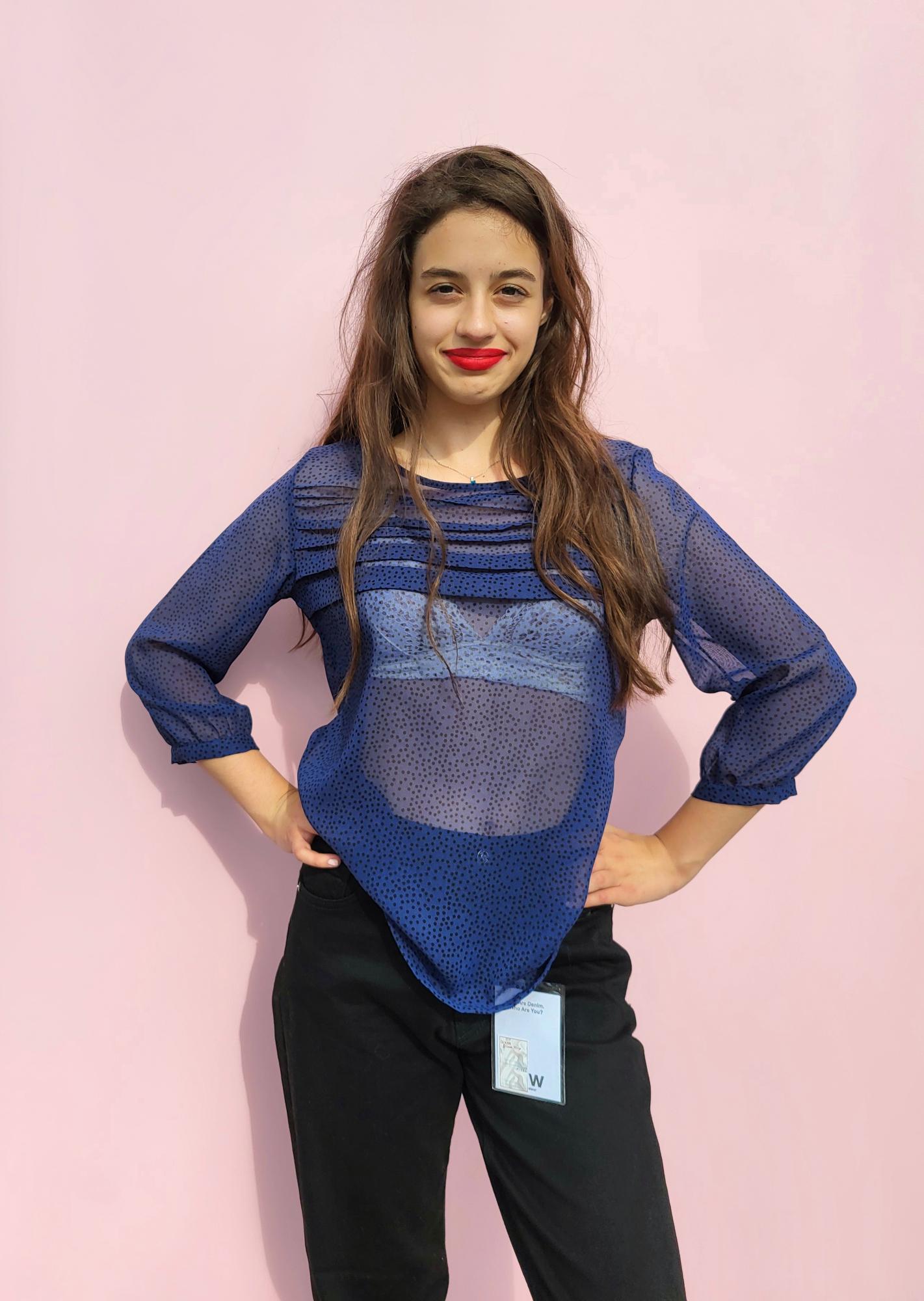 Блузка жіноча Shein 12239 L Синій/Чорний - фото 3 Блузка жіноча Shein 12239 L Синій/Чорний - фото 3