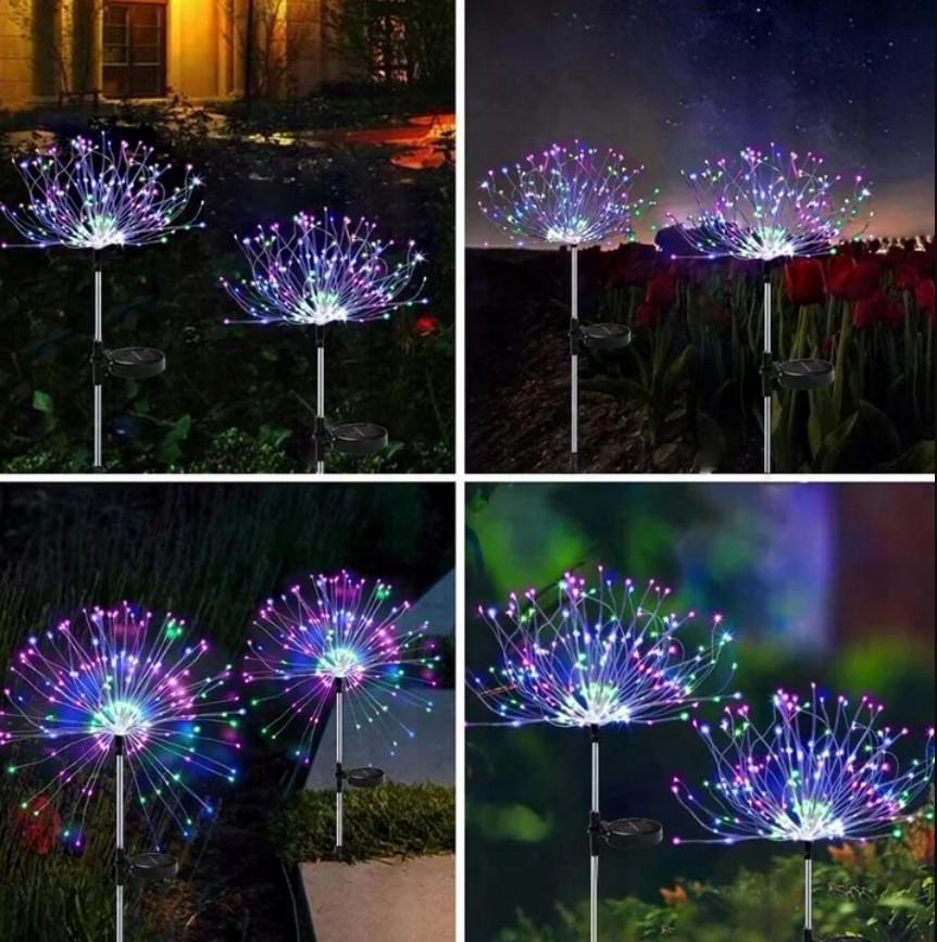 Набор светильников на солнечной батарее садовых Фейерверк с пультом 4 шт. Сине-розовый (MX-00009081) - фото 4 Набор светильников на солнечной батарее садовых Фейерверк с пультом 4 шт. Сине-розовый (MX-00009081) - фото 4