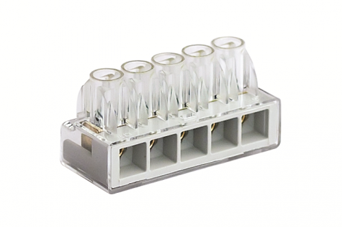 Клемма соединительная ДКС Quadro 2,5-6 мм2 41А 5х1-5х1 одинарная 23х42х23 мм (B65)