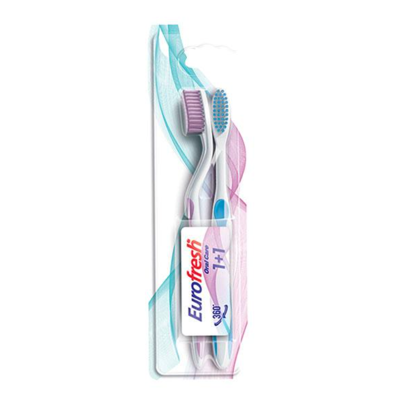 Набір зубних щіток Eurofresh Рожевий/Блакитний (9700788) - фото 1