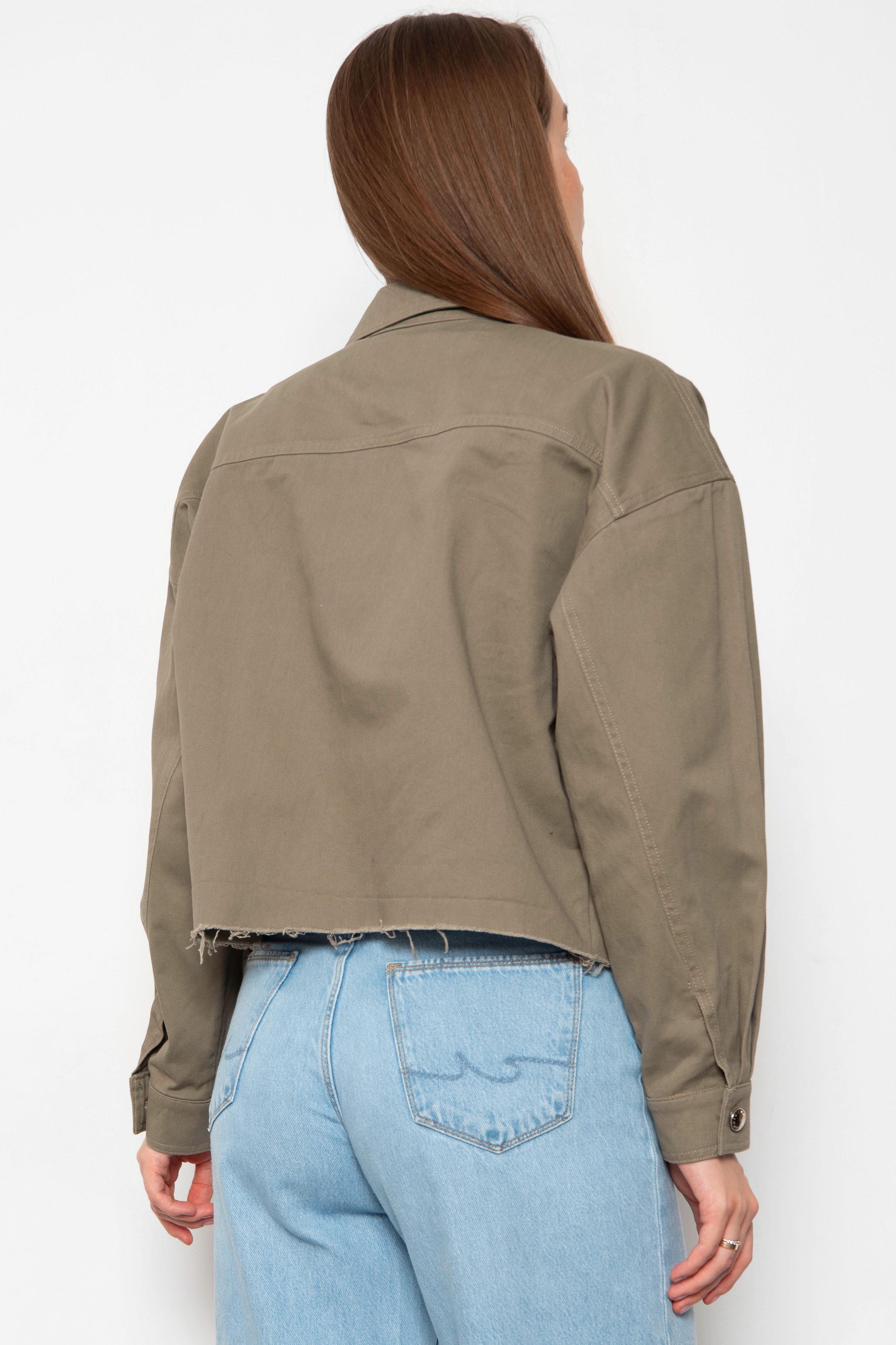 Джинсовка жіноча M Хакі (184446) - фото 3 Джинсовка жіноча M Хакі (184446) - фото 3