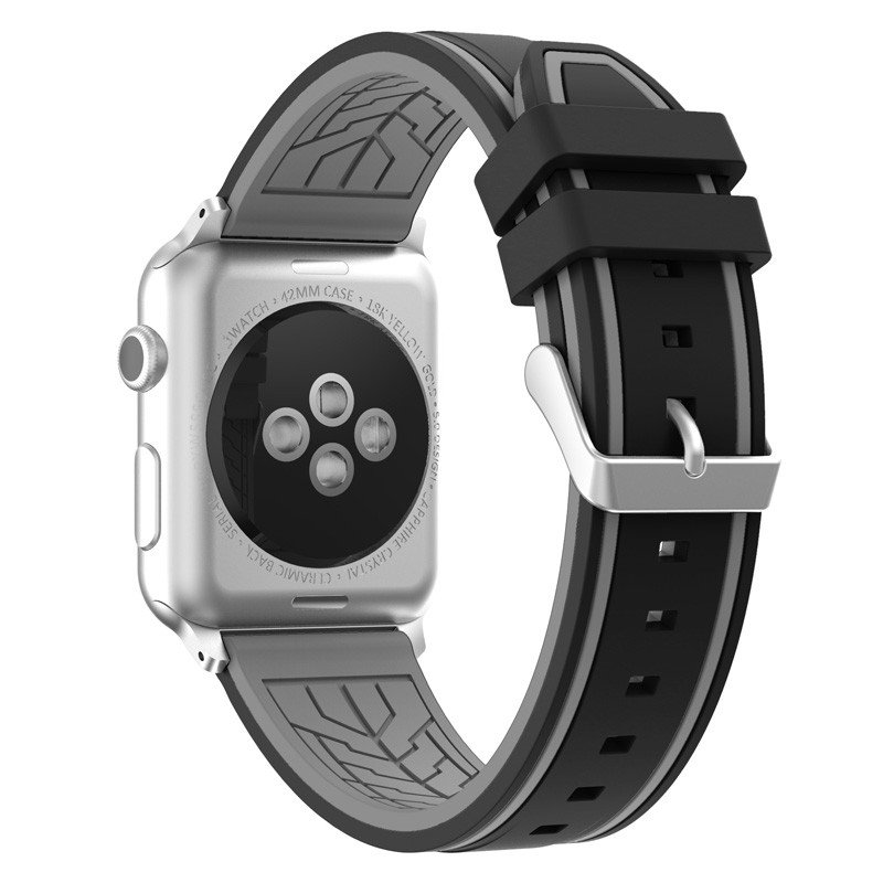 Силиконовый ремешок Primo Color Strip для Apple Watch 38/40mm Black/Grey - фото 2 Силиконовый ремешок Primo Color Strip для Apple Watch 38/40mm Black/Grey - фото 2