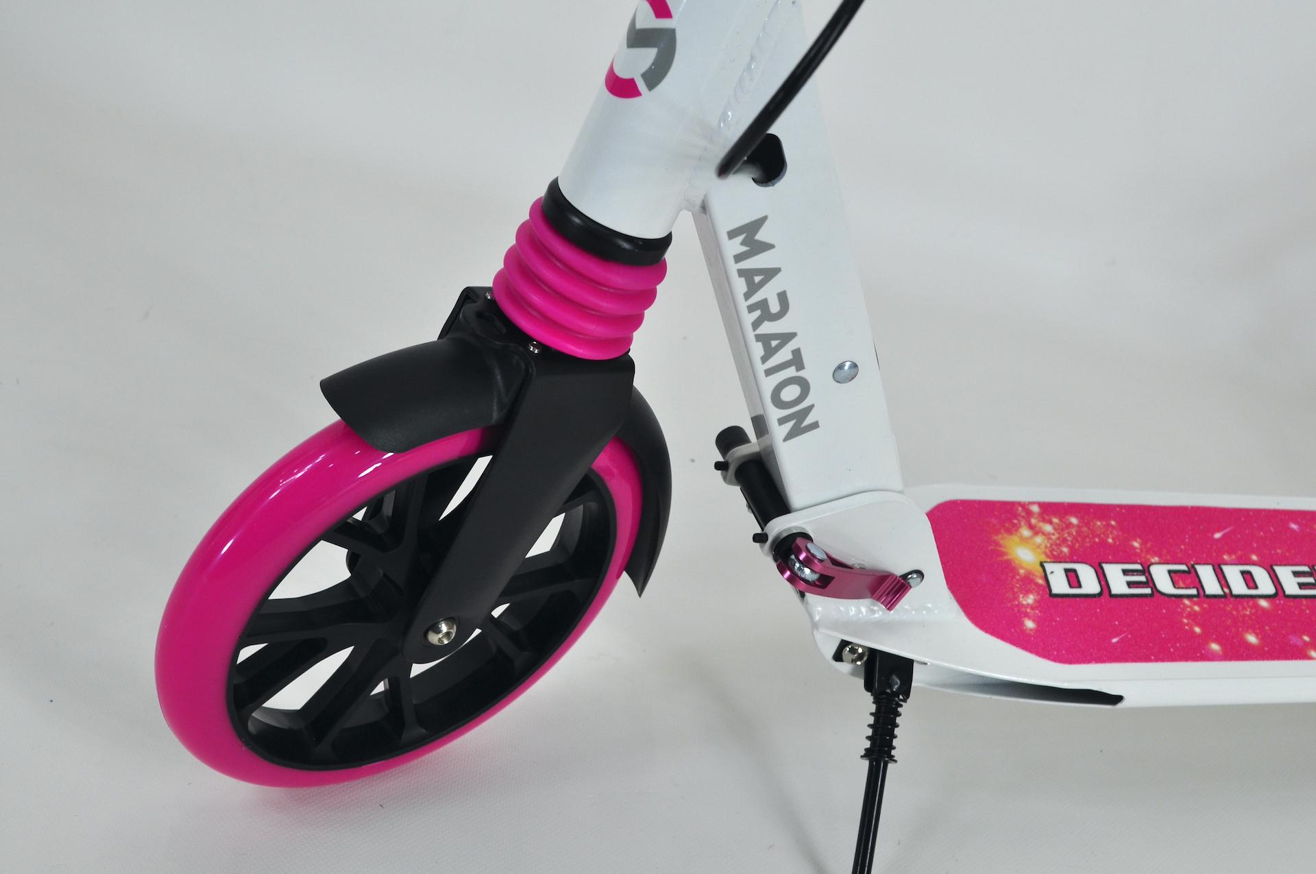 Самокат Maraton Decider з амортизаторами та підногою + ремінь Рожевий - фото 11 Самокат Maraton Decider з амортизаторами та підногою + ремінь Рожевий - фото 11