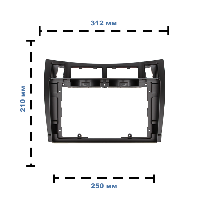 Перехідна рамка Lesko 9" Toyota Yaris 2005-2010 Vitz 2005-2010 Platz 2005-2010 (2373) - фото 4