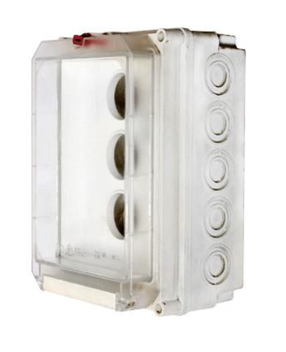 Розподільча коробка E.NEXT SB-K-51 зовнішня 166х250х140 мм 16 герметичних вводів під 3 вимикачі що вкручуються IP55 ПВХ (062)