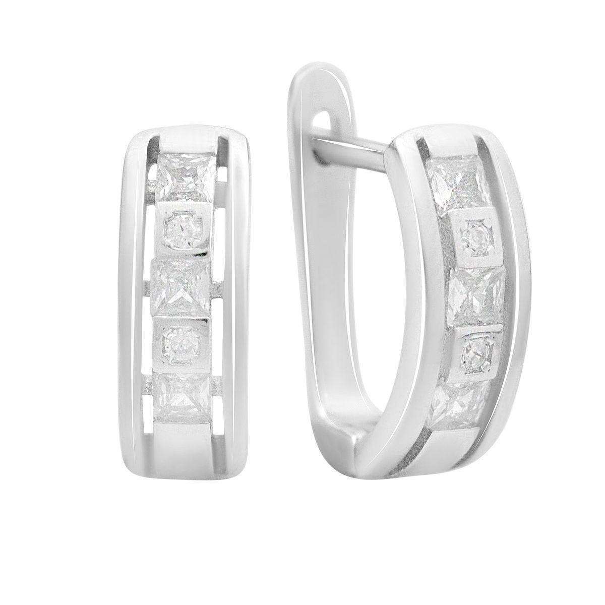 Серьги серебряные с фианитами (2144717)