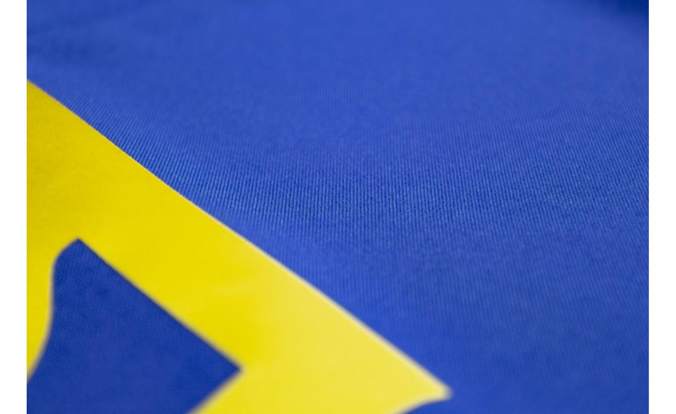 Флаг Украины габардин с тризубом и бахромой 90х135 см (п6ГтБ) - фото 2 Флаг Украины габардин с тризубом и бахромой 90х135 см (п6ГтБ) - фото 2