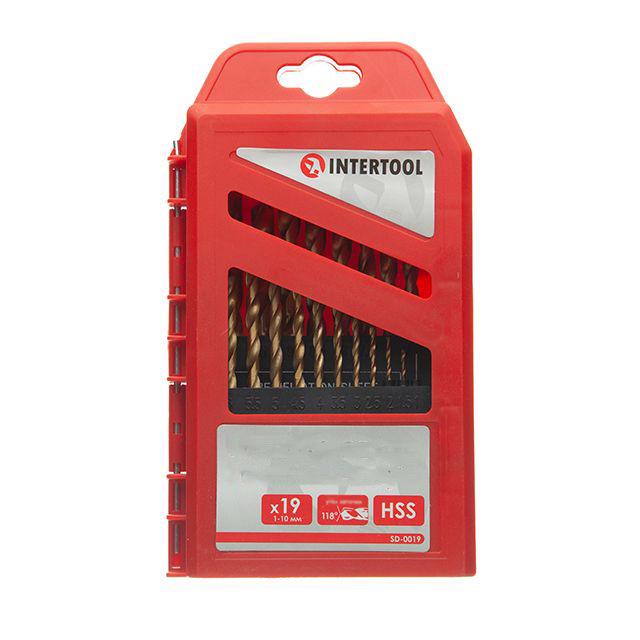 Набор сверл по металлу Intertool покрытие Ti DIN338 HSS 19 шт. 1,0-10,0 (000028194)