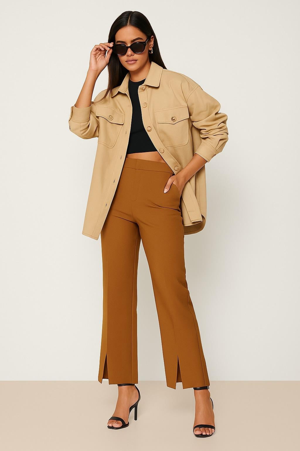 Брюки Missguided р. 36 Коричневый (R9347865)